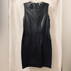 Women’s “SAS” Black Leather Sleeveless Dress / Jumper Sz. 8